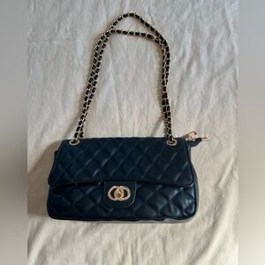 Classic Black Quilted Shoulder Bag with Gold Chain Strap